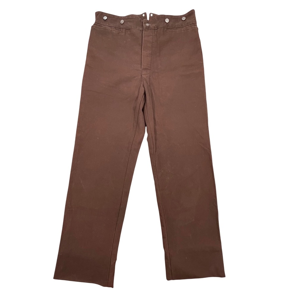 Wah Maker Brown Frontier Canvas Cinch Back Trousers Men 36